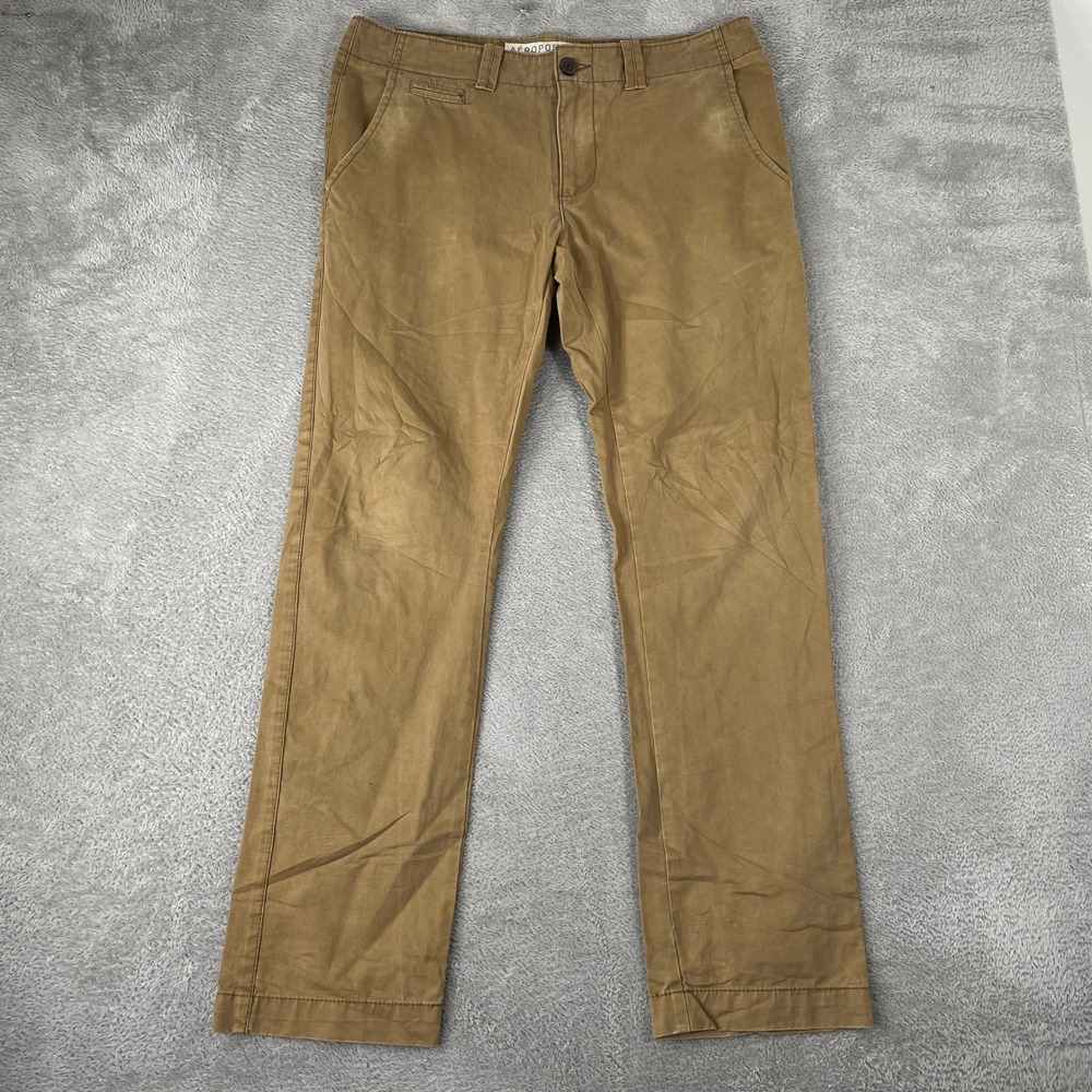 Aeropostale Chino Pants Mens 34x32 Brown Straight Leg Twill Skater Workwear